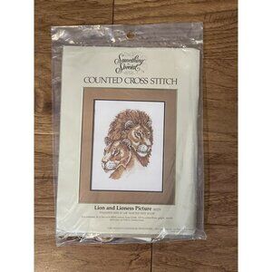 Something Special Counted Cross Stitch Lion and Lioness Picture 50229 New NOS
